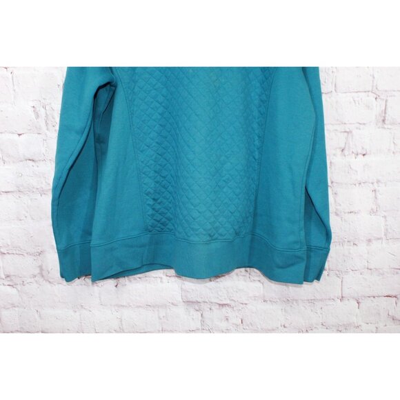 LL Bean Quilted Full Zip Sweatshirt Deep Turquoise 3X Plus - Picture 5 of 12